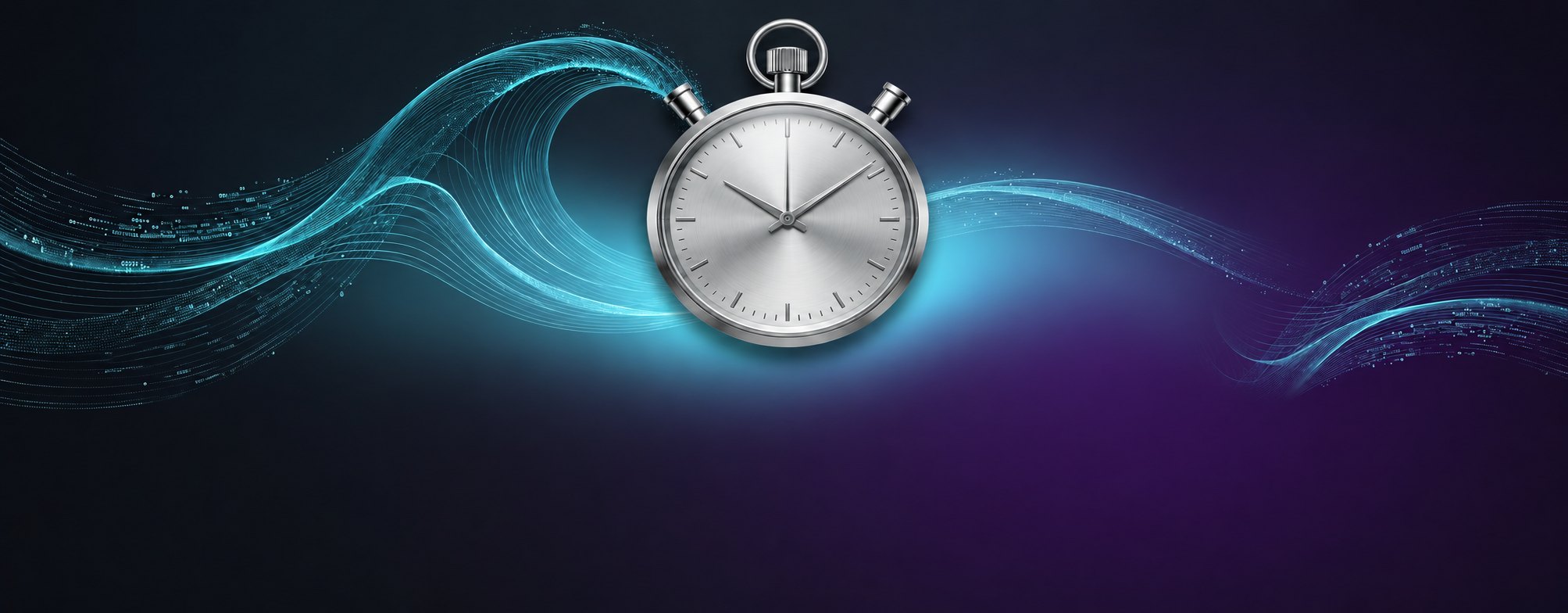Saved by Seconds — a stopwatch amid a wave of digital data