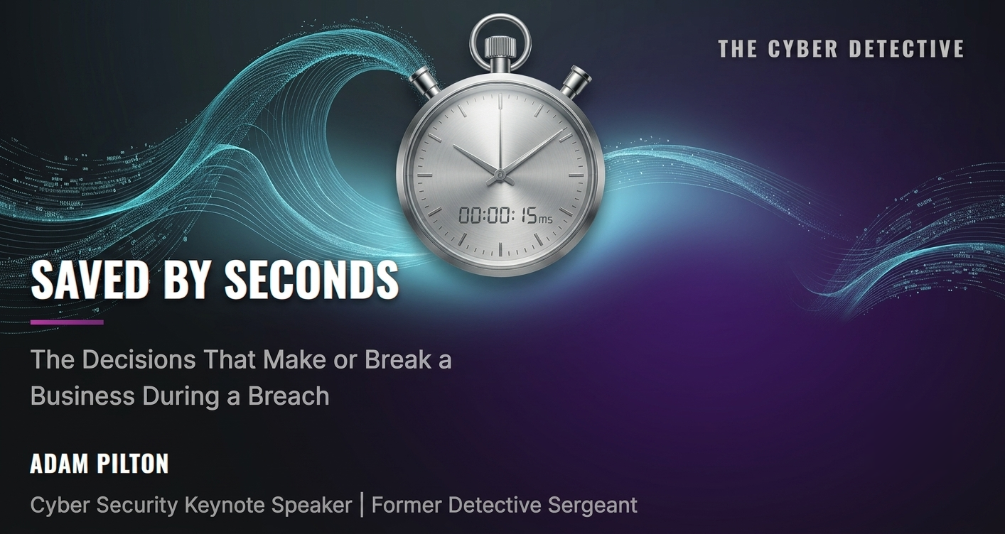 Saved by Seconds: The Decisions That Make or Break a Business During a Breach - Adam Pilton, Cyber Security Keynote Speaker
